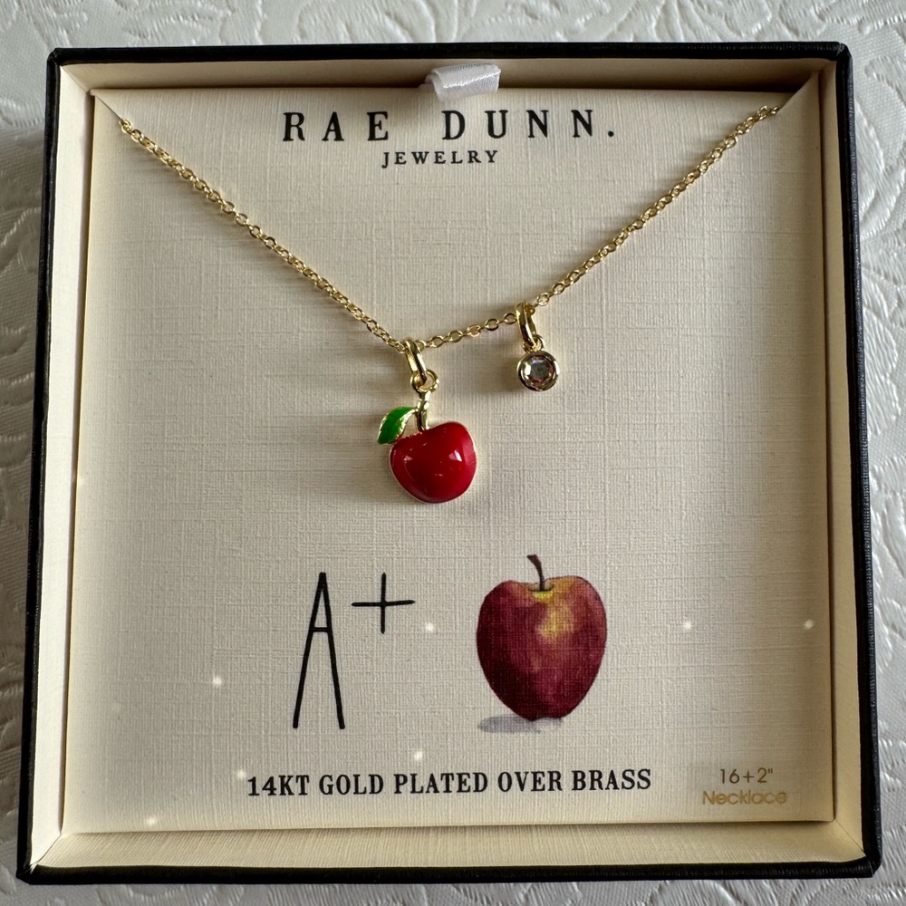 Rae Dunn Apple Charm Necklace